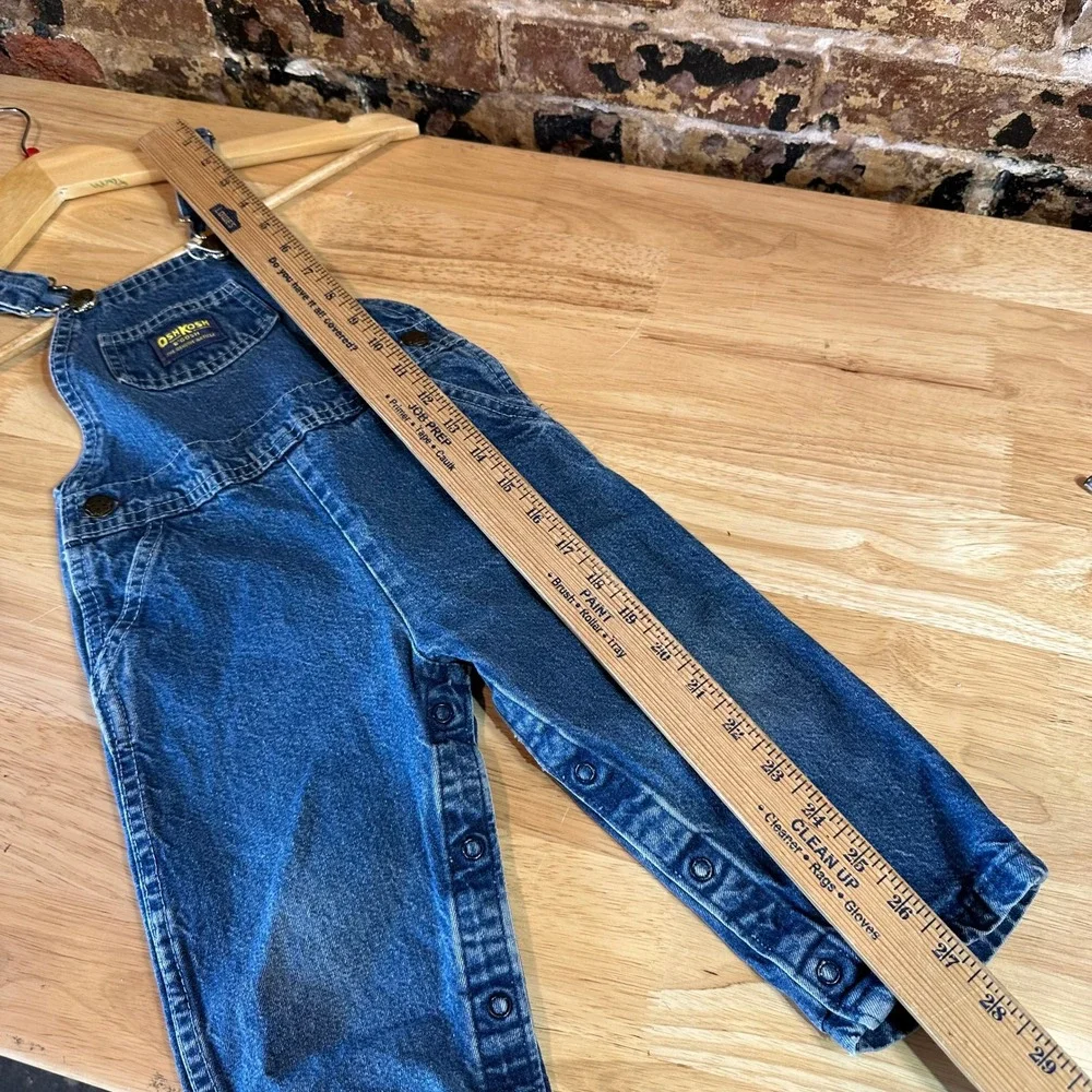 Vintage Oshkosh Jean Denim Toddler Overalls Boys 3T